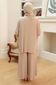  Beige Hijab Suit Dress 41502BEJ - 2