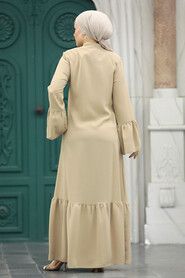  Beige Hijab Turkish Abaya 20009BEJ - 5