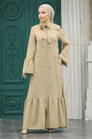  Beige Hijab Turkish Abaya 20009BEJ - 2