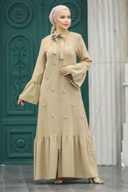  Beige Hijab Turkish Abaya 20009BEJ - 1