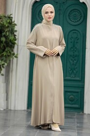  Beige Hijab Turkish Abaya 378500BEJ - 2