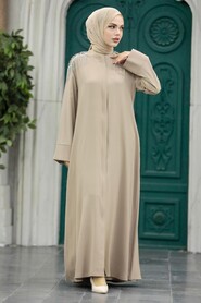  Beige Hijab Turkish Abaya 378500BEJ - 1