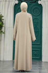  Beige Hijab Turkish Abaya 378500BEJ - 3
