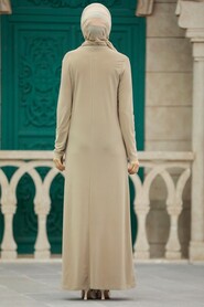  Beige Hijab Turkish Dress 380300BEJ - 2