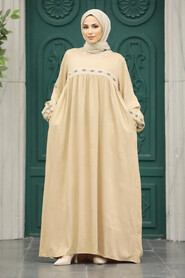  Beige Hijab Turkish Dress 89581BEJ - 1