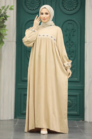  Beige Hijab Turkish Dress 89581BEJ - 2
