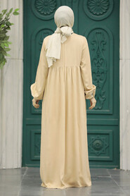  Beige Hijab Turkish Dress 89581BEJ - 3