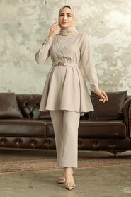  Beige Hijab Turkish Dual Suit 5860BEJ - 2