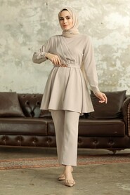  Beige Hijab Turkish Dual Suit 5860BEJ - 1