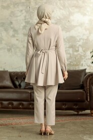 Beige Hijab Turkish Dual Suit 5860BEJ - 4