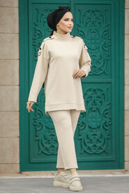  Beige Hijab Turkish Dual Suit 7126BEJ - 3