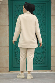  Beige Hijab Turkish Dual Suit 7126BEJ - 4