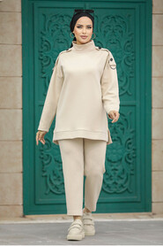  Beige Hijab Turkish Dual Suit 7126BEJ - 1
