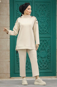  Beige Hijab Turkish Dual Suit 7126BEJ - 2