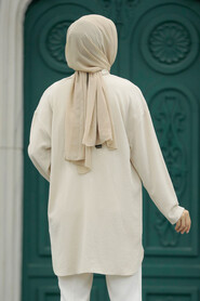  Beige Hijab Turkish Tunic 10224BEJ - 3