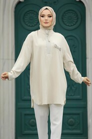  Beige Hijab Turkish Tunic 10224BEJ - 2