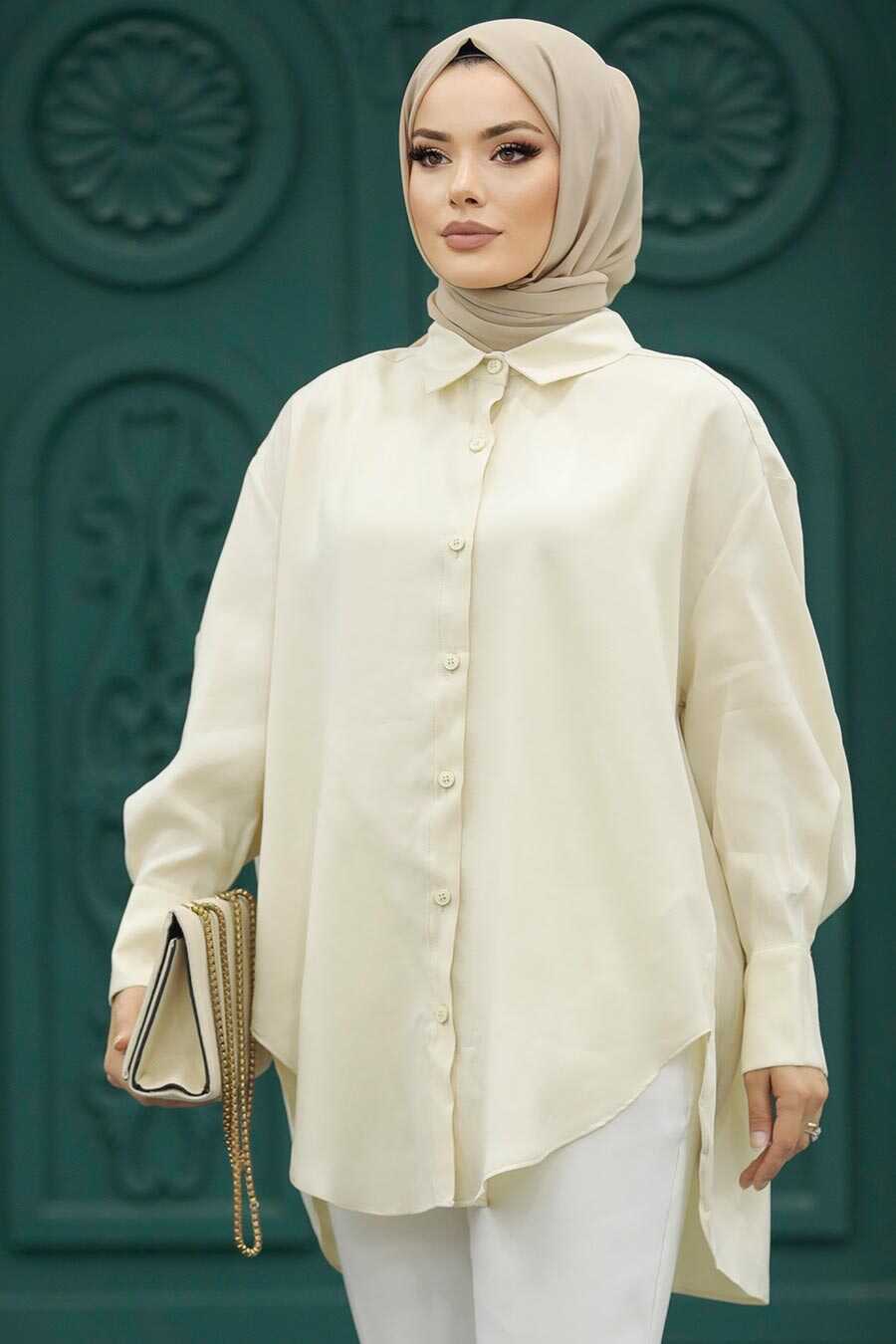 Neva Style - Beige Hijab Turkish Tunic 10236BEJ
