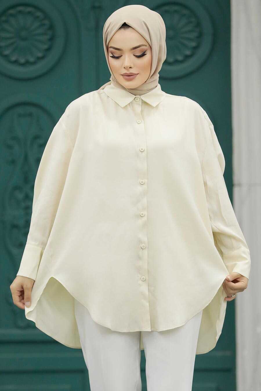 Neva Style - Beige Hijab Turkish Tunic 10236BEJ