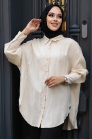 Beige Hijab Turkish Tunic 10236BEJ - 2