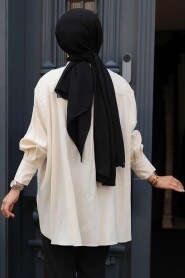  Beige Hijab Turkish Tunic 10236BEJ - 3