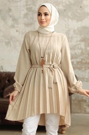  Beige Hijab Turkish Tunic 41233BEJ - 2