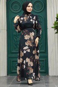  Beige Islamic Clothing Dress 27940BEJ - 2