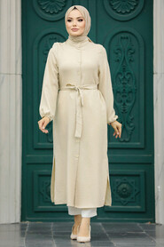  Beige Islamic Clothing Tunic 5933BEJ - 3