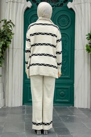 Beige Knitwear Modest Dual Suit 6396BEJ - 3