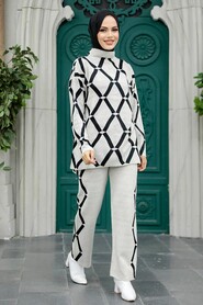  Beige Knitwear High Quality Dual Suit 9731BEJ - 1