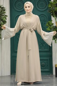  Beige Long Abaya 601800BEJ - 1