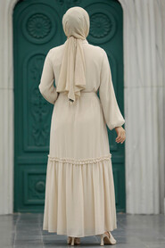  Beige Long Dress 12443BEJ - 3