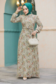  Beige Long Dress 27947BEJ - 1