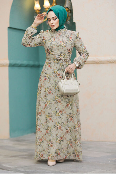  Beige Long Dress 27947BEJ - NEVA STYLE