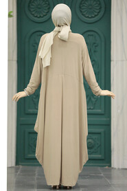  Beige Long Dress for Muslim Ladies 1686BEJ - 3