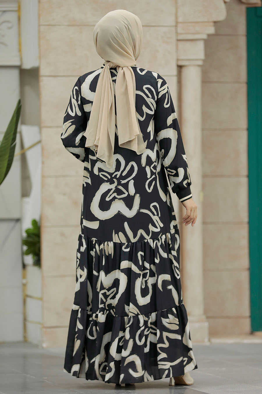 Neva Style - Beige Long Sleeve Dress 12437BEJ