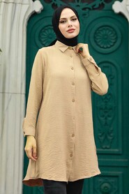  Beige Long Sleeve Tunic 1149BEJ - NEVA STYLE