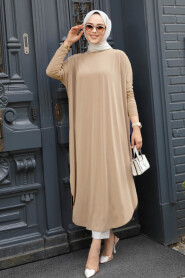  Beige Long Sleeve Tunic 17350BEJ - NEVA STYLE