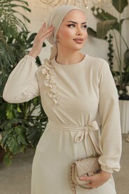  Beige Modest Long Dress 659BEJ - 4