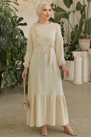  Beige Modest Long Dress 659BEJ - 3