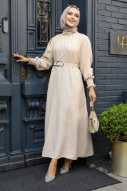  Beige Modest Maxi Dress 661BEJ - 2