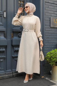  Beige Modest Maxi Dress 661BEJ - 1