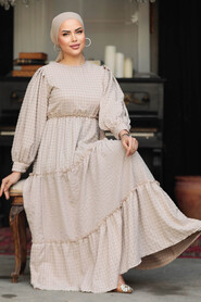  Beige Modest Summer Dress 3033BEJ - 1