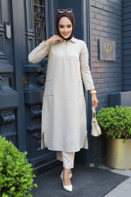  Beige Modest Tops 4771BEJ - 1