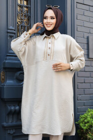  Beige Modest Tops 663BEJ - 1