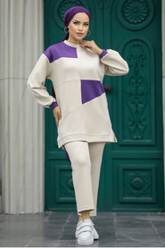 Beige Muslim Dual Suit 70841BEJ - 2