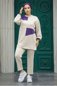  Beige Muslim Dual Suit 70841BEJ - 3