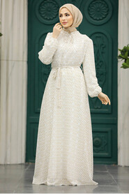  Beige Muslim Long Dress Style 279084BEJ - 1