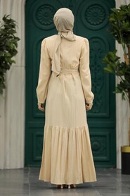  Beige Muslim Prom Dress 5193BEJ - 3