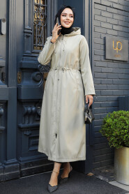  Beige Muslim Trench Coat 5941BEJ - 3