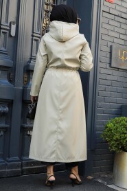  Beige Muslim Trench Coat 5941BEJ - 4